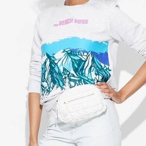Graphic Print Sweatshirt - Light Gray